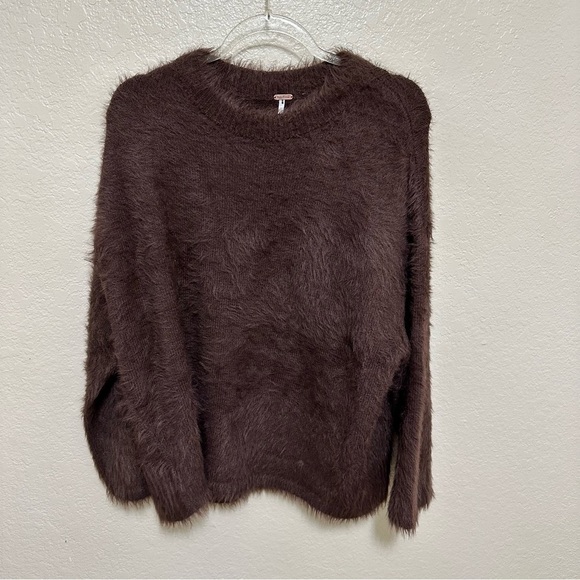 NEW Free People brown Harrison Bunny Crew sweater size XS - Picture 9 of 11